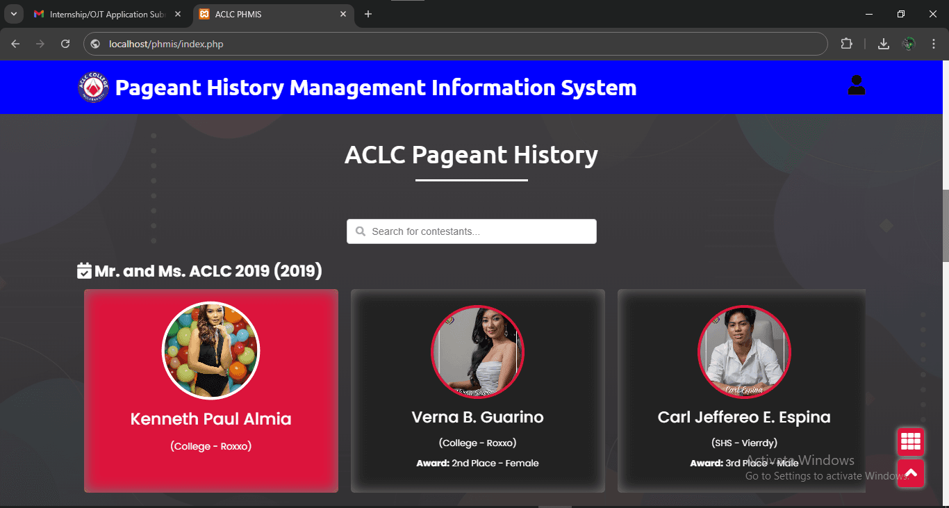 Pageant History Management System-image